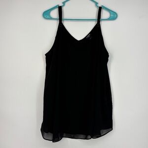 Torrid Size 2 Womens 2X Sophie Camisole Top Black Sheer Woven Lined Adjustable